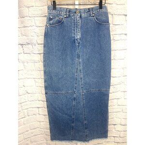 Lauren Jeans Denim Midi Skirt Ladies Size 6 Boho Western Casual Coastal